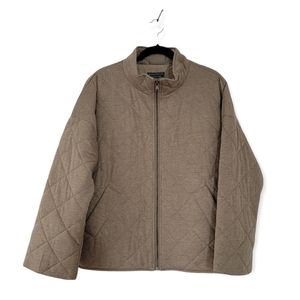 BAGATELLE Khaki Tan High Neck Wide Sleeves Diamond Quilted Jacket